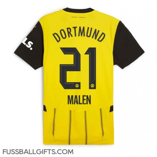 Borussia Dortmund Donyell Malen #21 Fußballbekleidung Heimtrikot 2024-25 Kurzarm